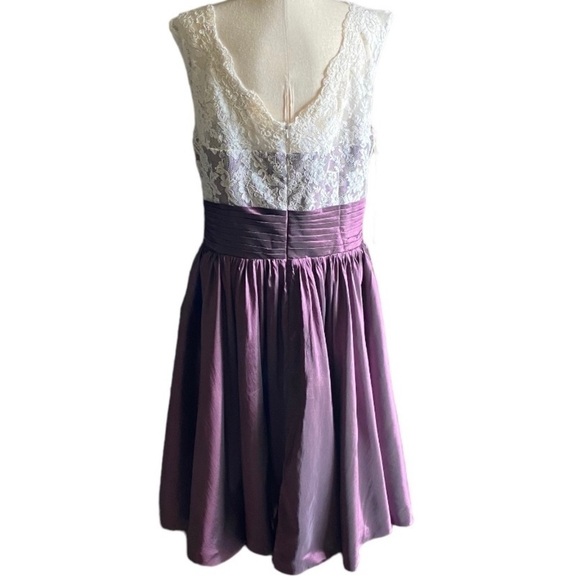 NWT-LAN TING-WHITE & PURPLE TEA LENGTH DRESS-SIZE 20/22 - Picture 6 of 11